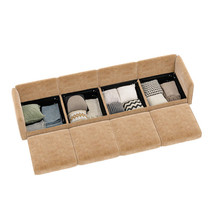 Stylish Sofa With Storage Seat And Cylindrical Backrest