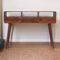 Solid Wood Triple Curved Chestnut Console Table