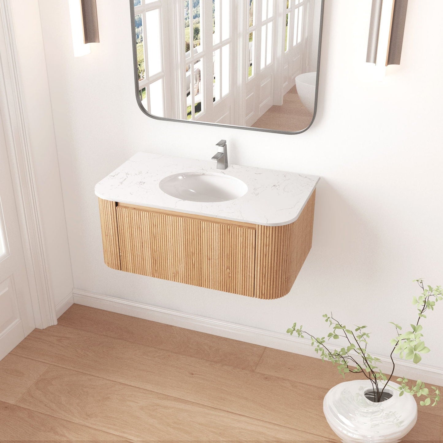 Wall Mounted Bathroom Vanity With Sink