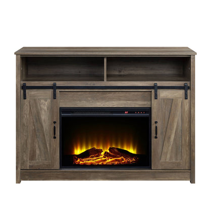 Tobias - Fireplace With Shelf Storage - Oak