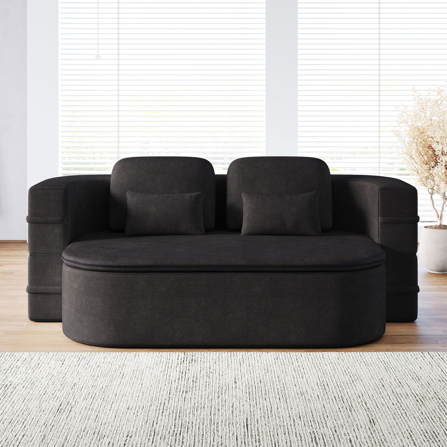 2 In 1 Foldable Sofa Bed With Multi Functional Blanket, Floor Lounge Sofa