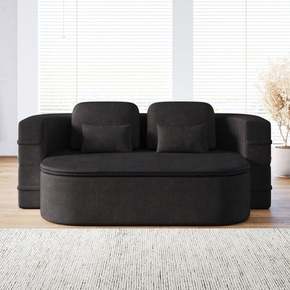 2 In 1 Foldable Sofa Bed With Multi Functional Blanket, Floor Lounge Sofa