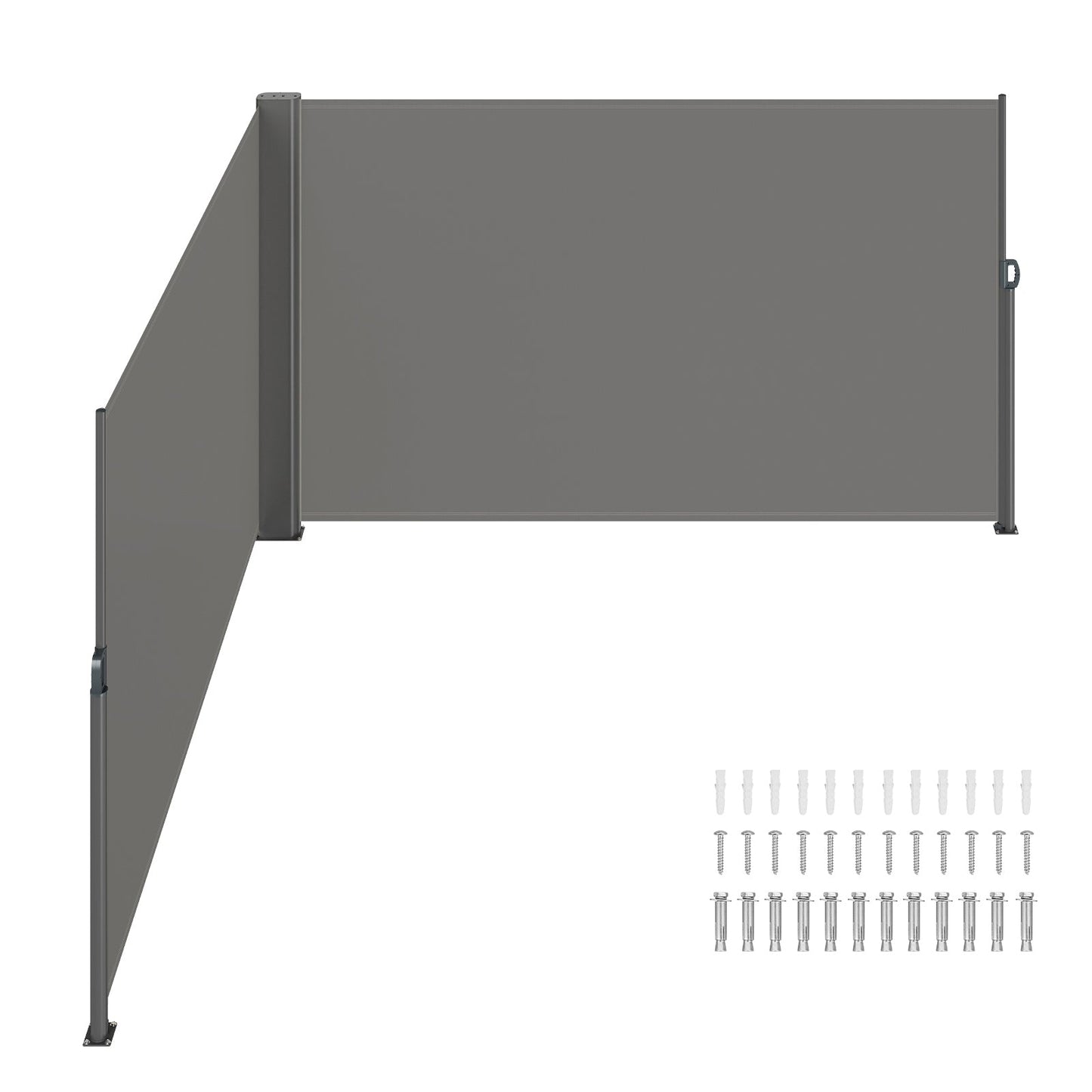 Retractable Side Awning 71" x 236" Full Aluminum Rust-Proof Patio Screen