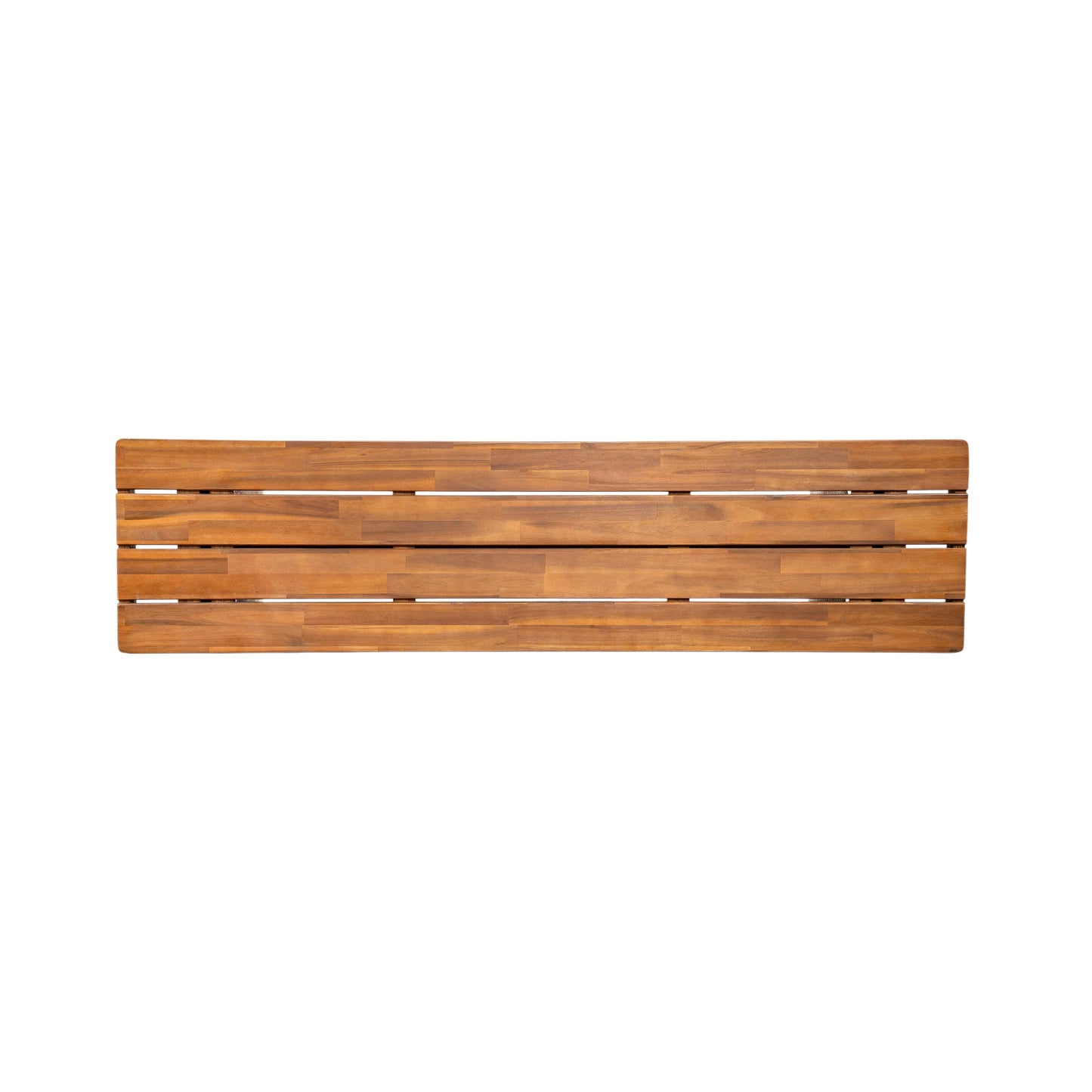 Outdoor Acacia Wood Bench Set of 2 with Teak Finish