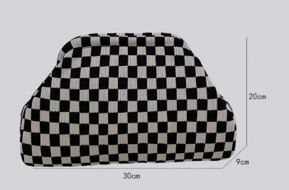 Womens Knitted Bag Striped Clutch