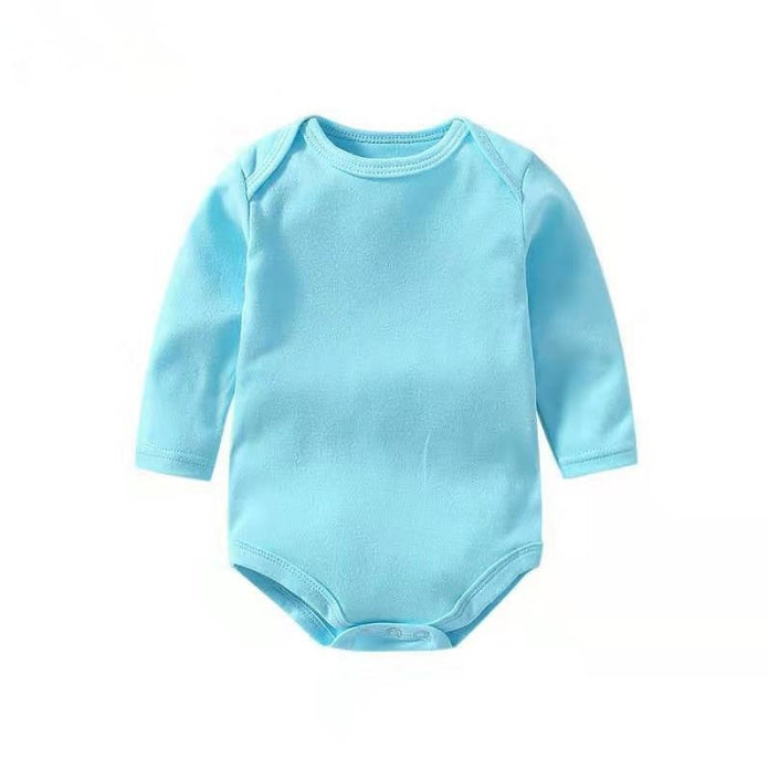 Newborn Solid Color Cotton One-piece Romper Crawl