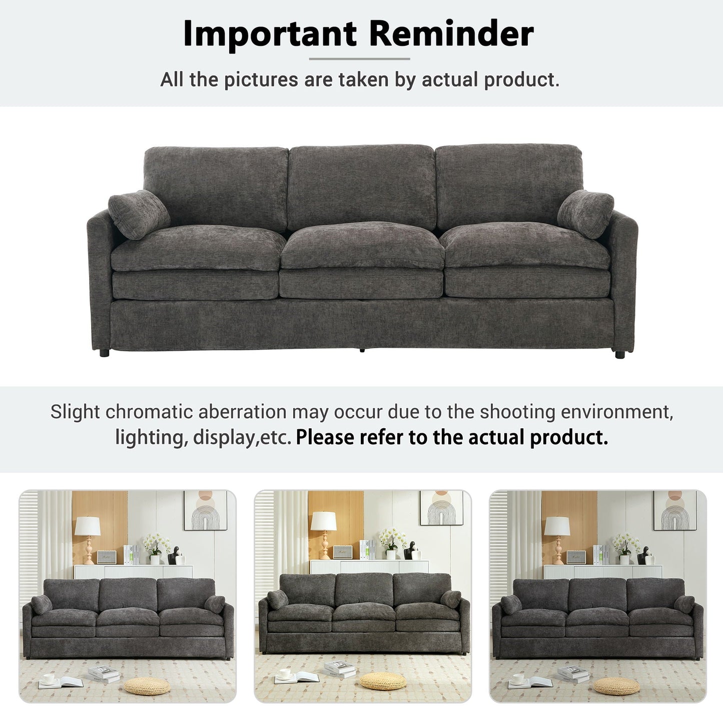 Cozy Upholstered 3 Seater Sofa Cushion For Living Room
