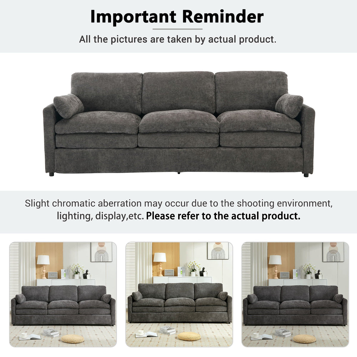 Cozy Upholstered 3 Seater Sofa Cushion For Living Room