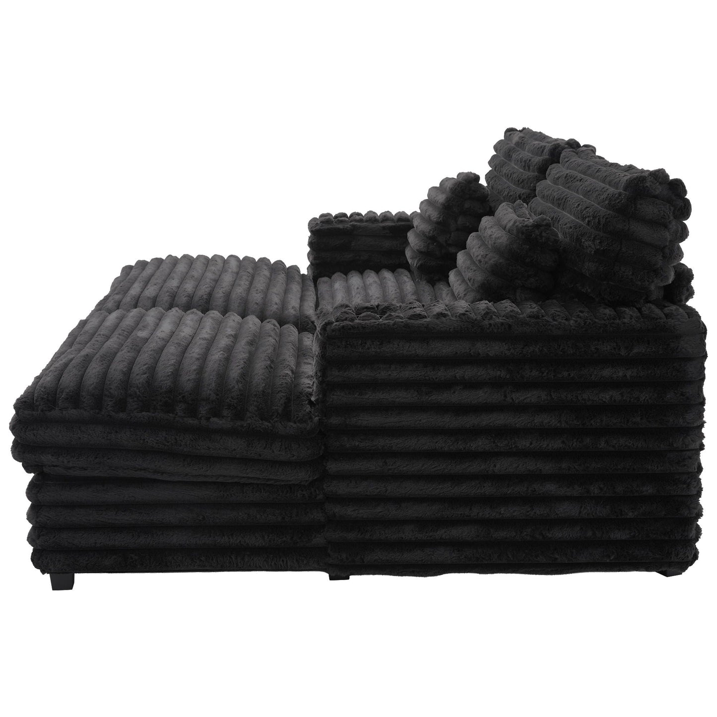 Oversized Double Chaise Lounge Sofa Bed With USB Ports And Cup Holders