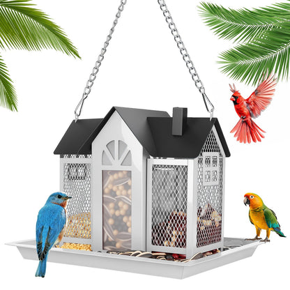 Barn Bird Feeder with Lift Top Lid and Viewing Window