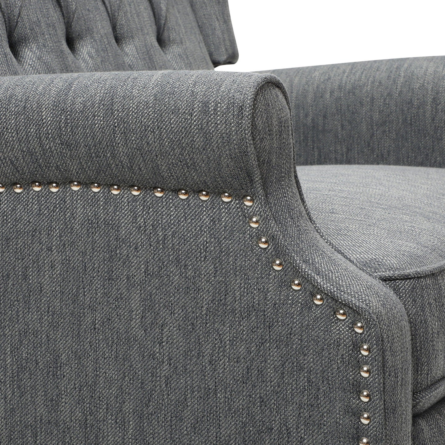 Dunham Contemporary Fabric Tufted Oversized Pushback Recliner