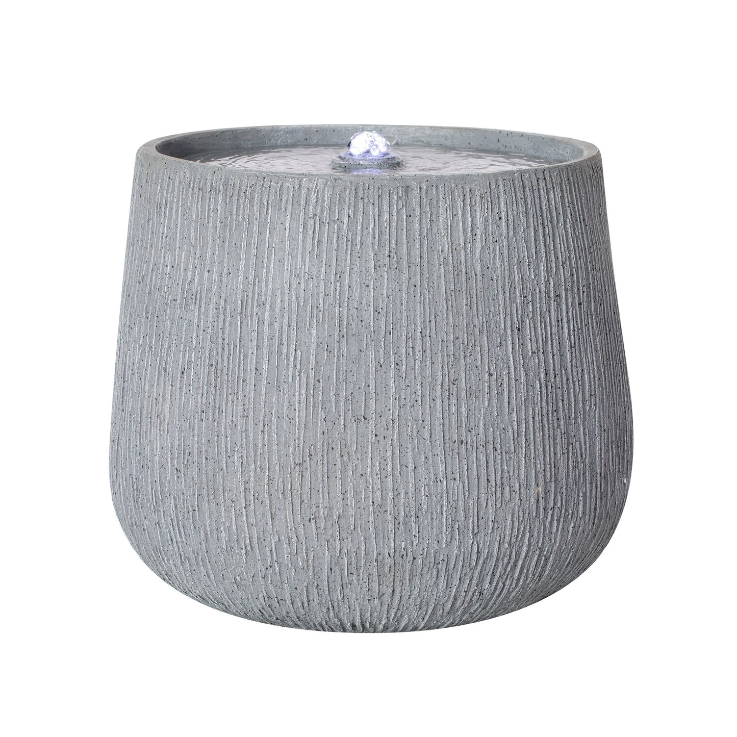 12.99" Gray Polyresin Outdoor Water Fountain with LED Light