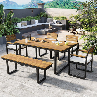 6-Piece Outdoor Dining Set with Acacia Wood