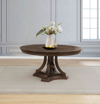 Ridgewell Round Pedestal Dining Table Dark Oak