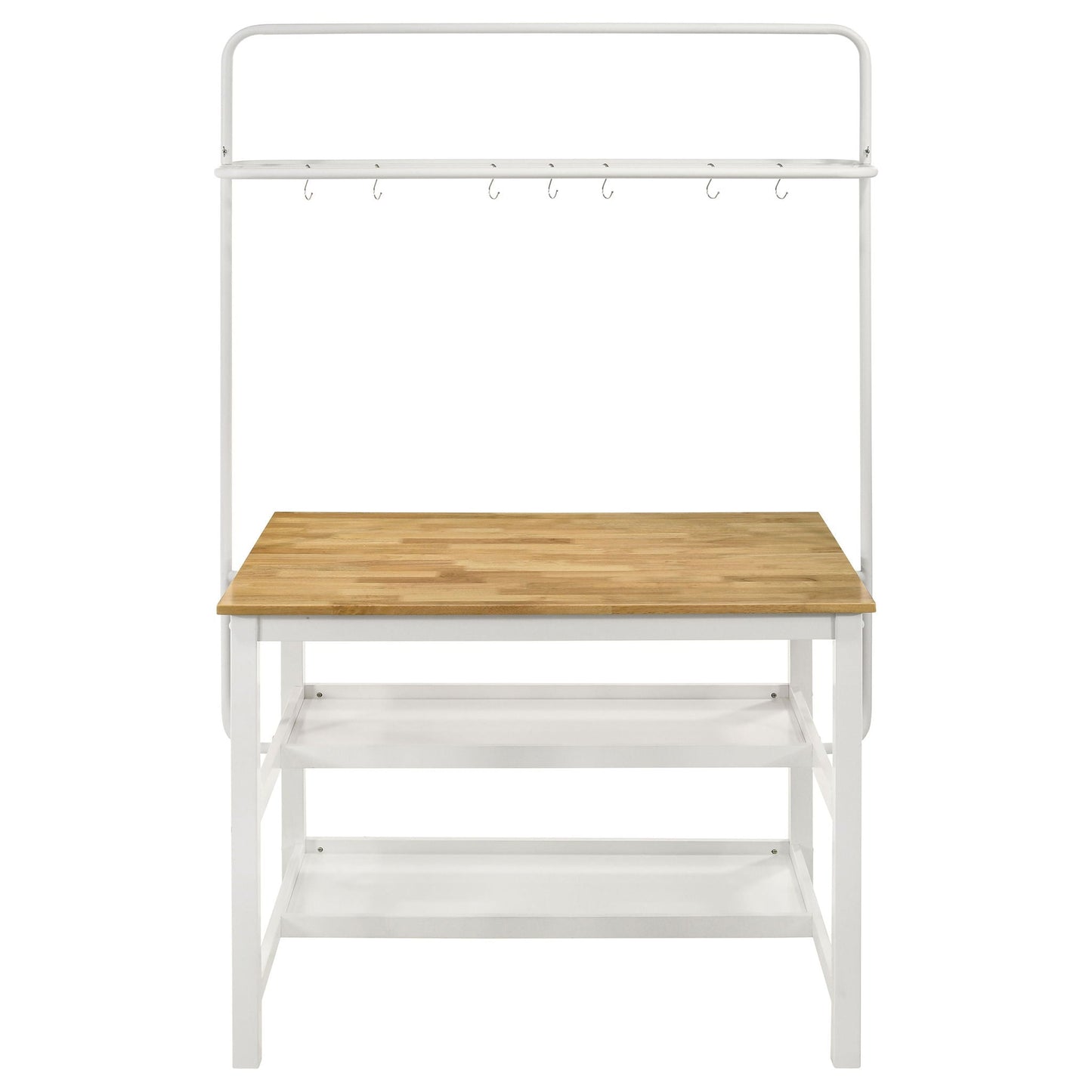 Cowichan - Kitchen Island Counter Table With Pot Rack - White