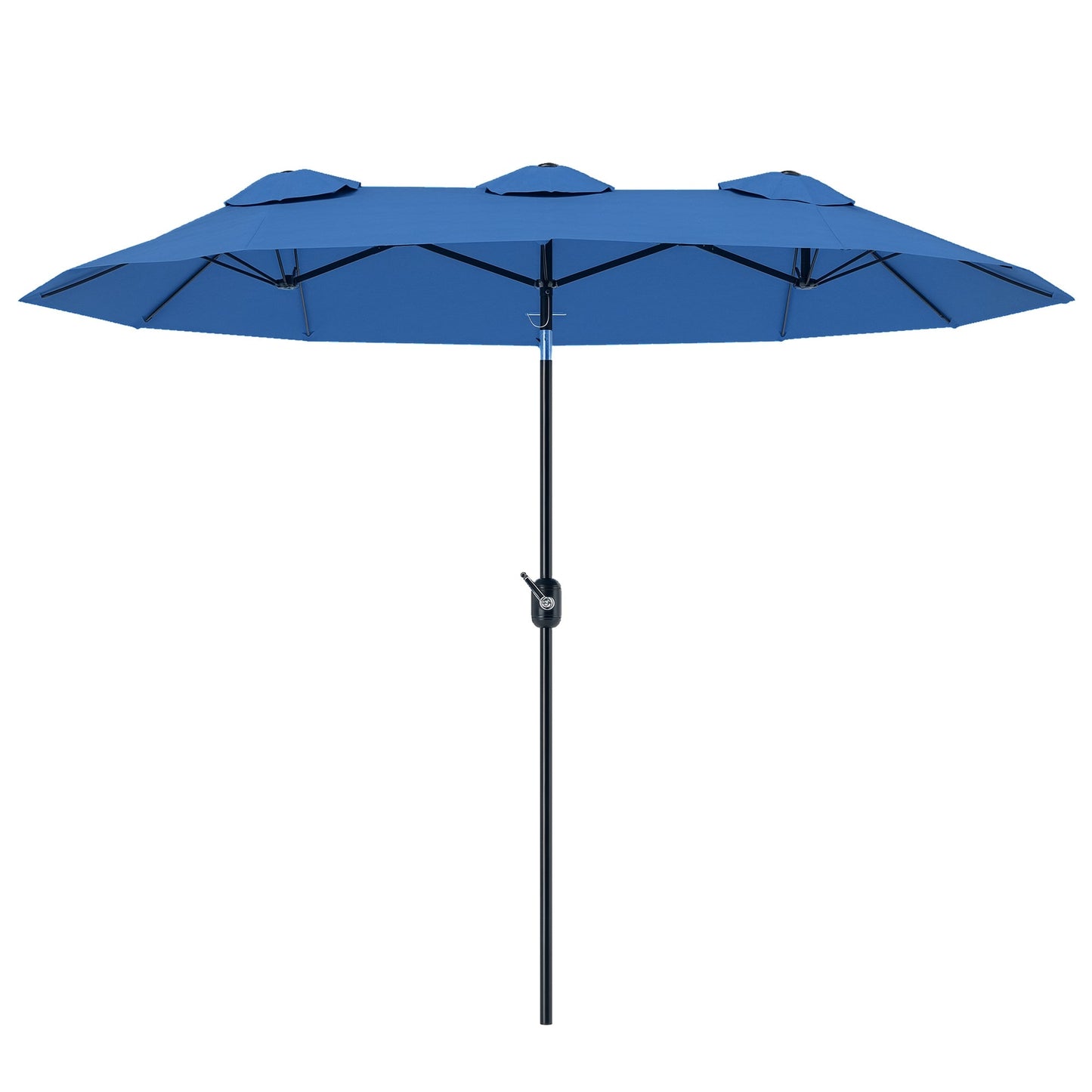 Outsunny 9.5' Double-Sided Patio Umbrella with 3 Air Vents, Tilt and Crank