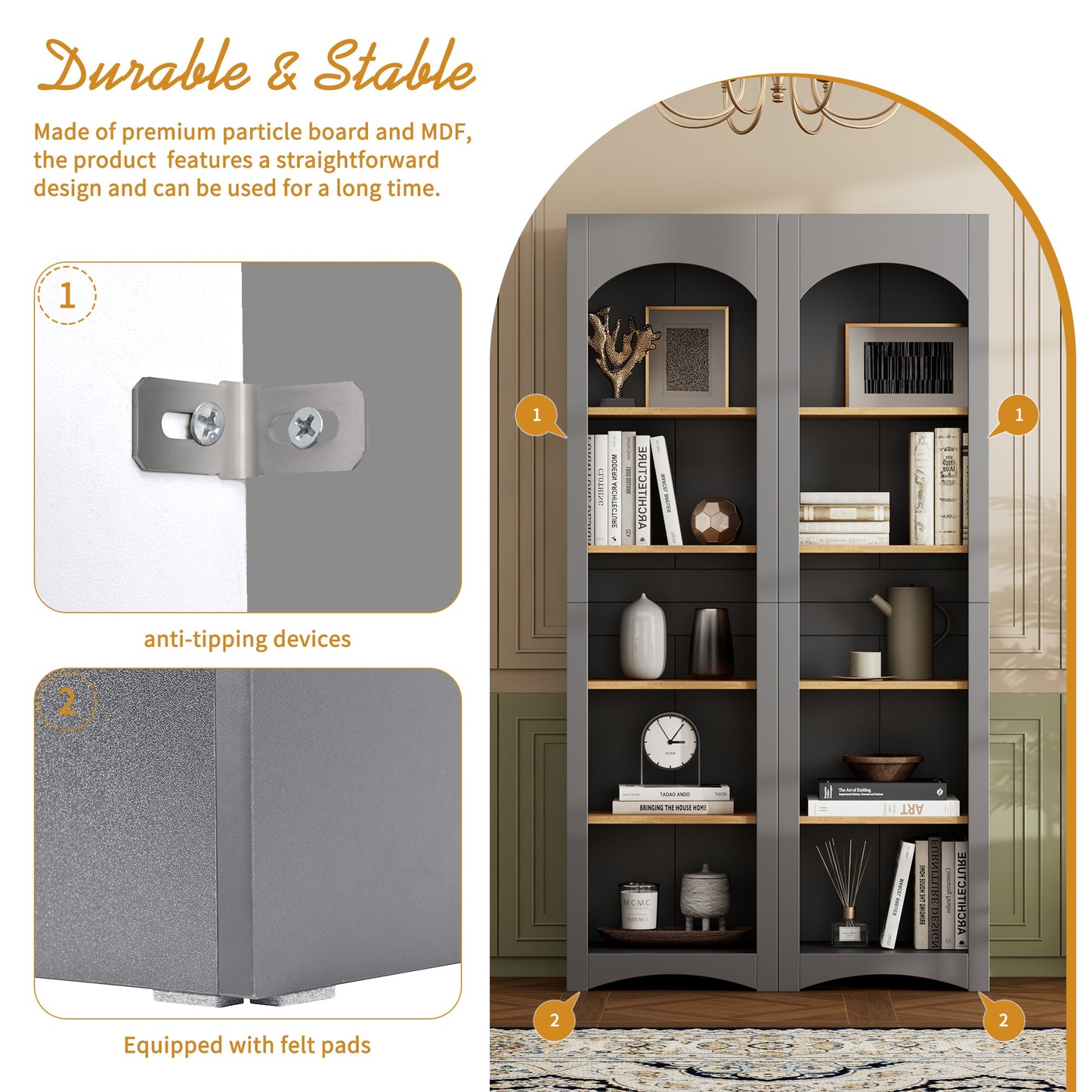 ON-TREND 3-Piece Farmhouse Entertainment Center