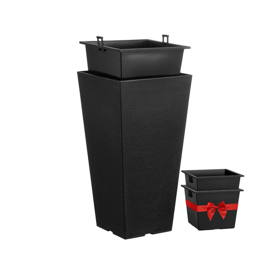 Set of 2 Tall Outdoor Planters 22 Inch