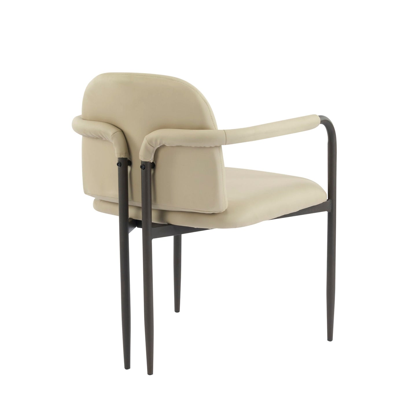 Modern Dining Chair Set of 2 with Iron Frame - Espresso / Khaki
