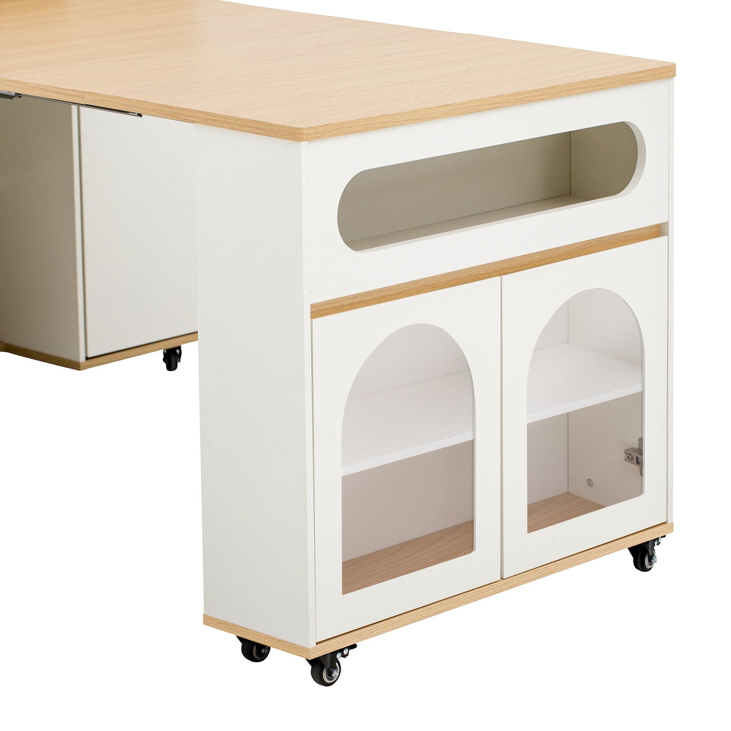 Extendable Dining Table With Folding Top, Rolling Kitchen Island With Drawers And Power Outlet