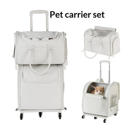 Japan-Korea Pet Carrier With Wheels, Portable And Large Capacity For Outings