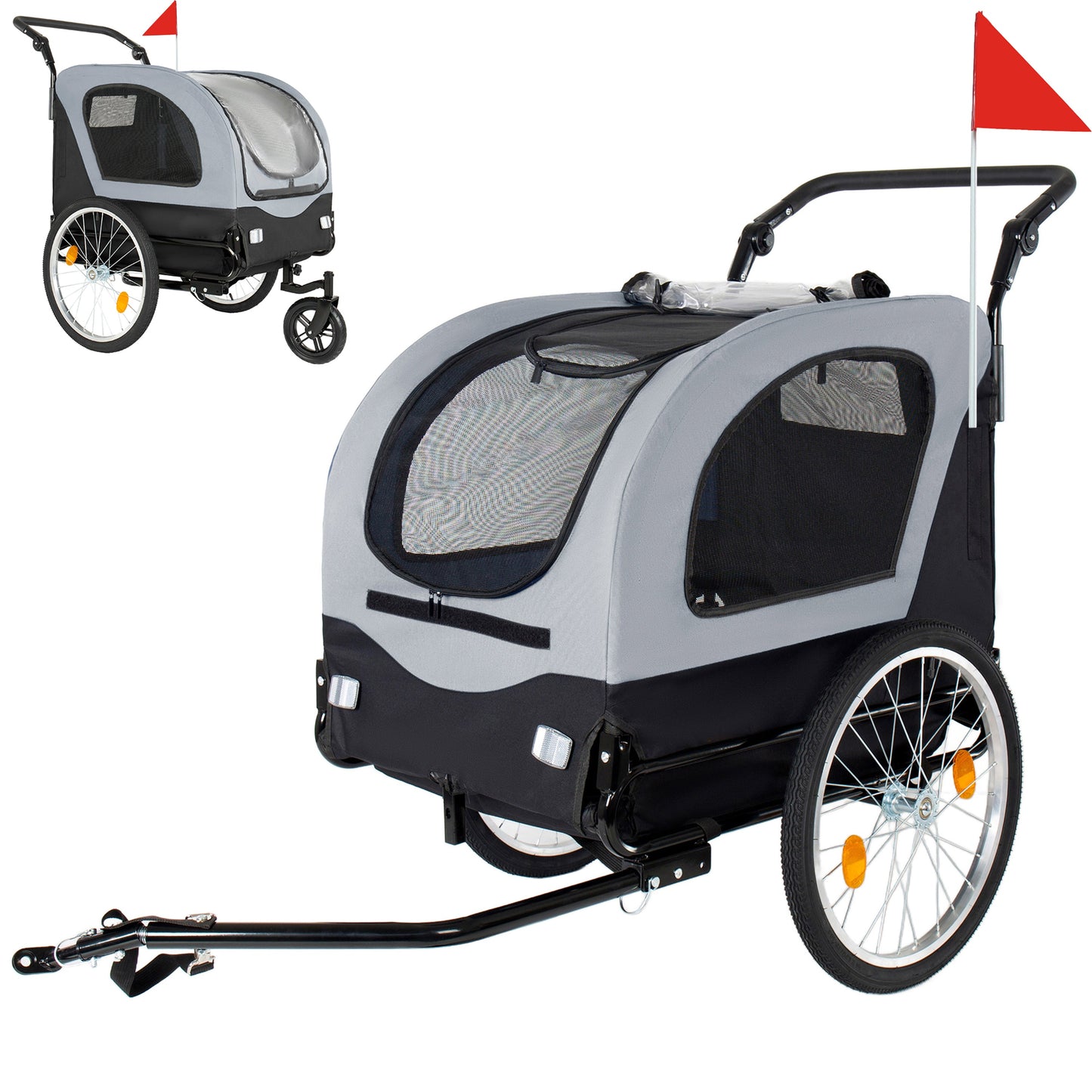 2-in-1 Bike Trailer & Pet Stroller for Dogs up to 110lbs