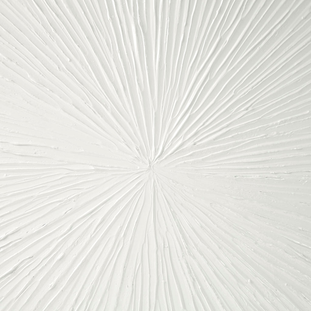 Luminous Burst Signature White Gloss Dimensional Resin Wall Art