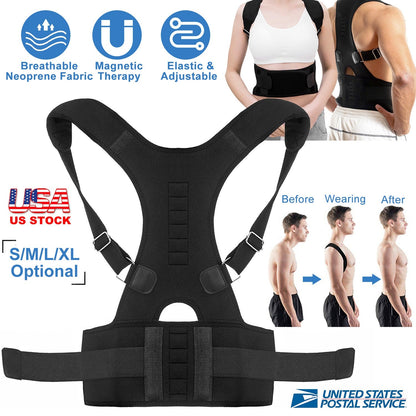 Posture Corrector Back Brace with Magnetic Lumbar Support