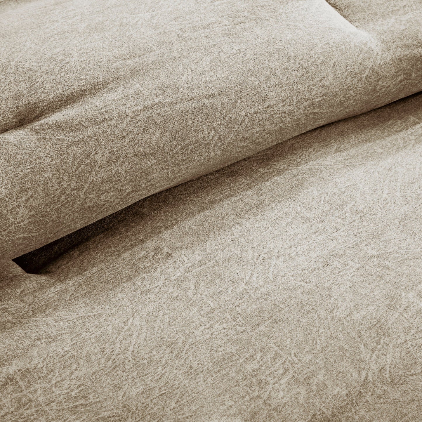 7 Piece Faux Suede Comforter Set Tan California King