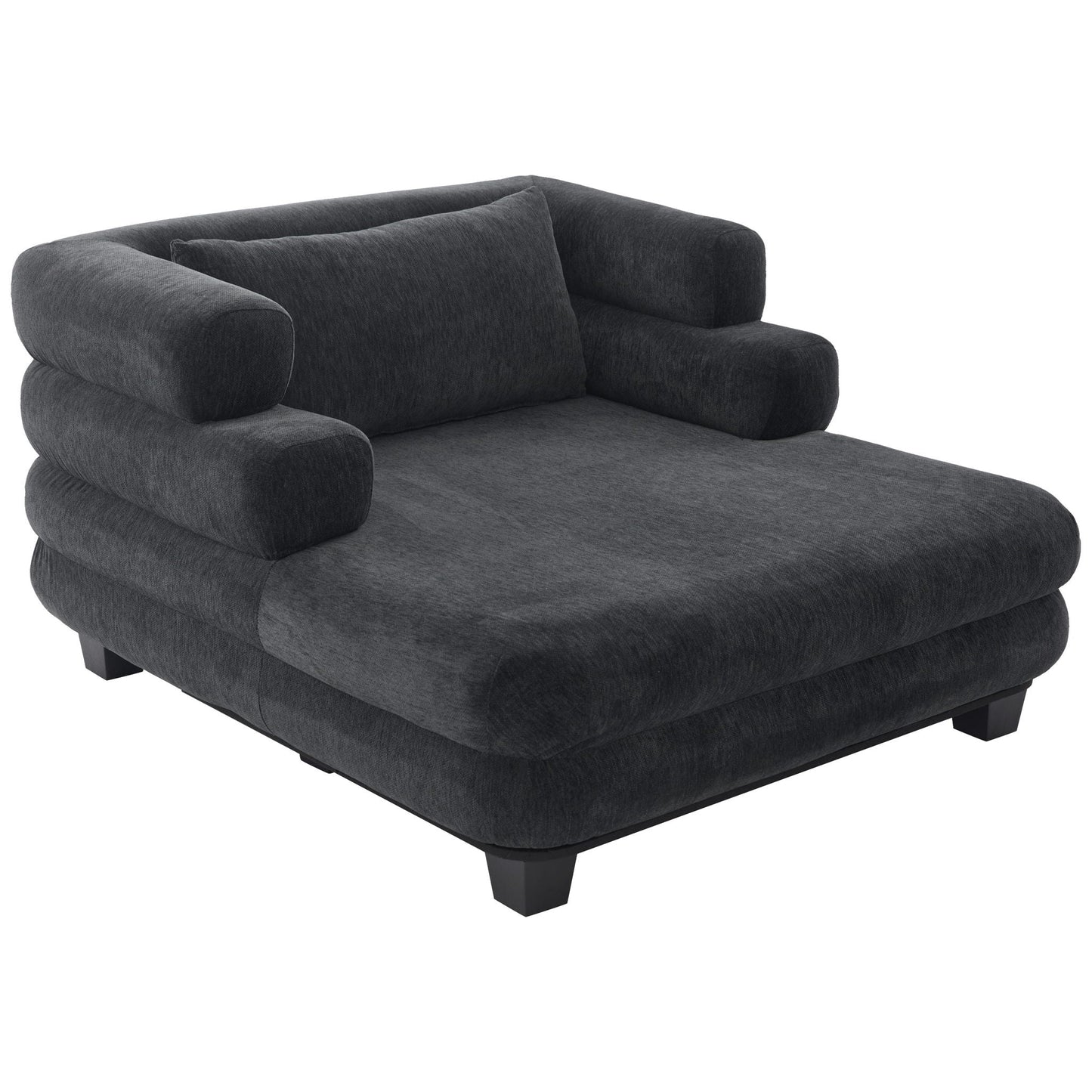 Oversized Chaise Lounge Sofa Bed with Deep Seat and Layered Armrests