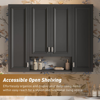 Wall Mounted Bathroom Cabinet With 5 Adjustable Shelves