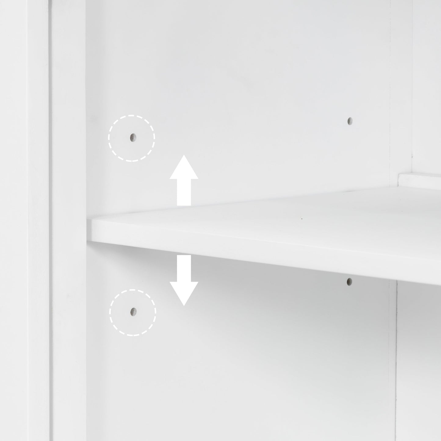 Storage Cabinet 3 Doors Stylish Style White
