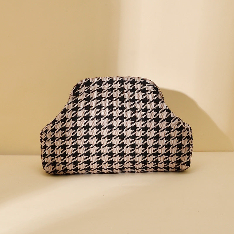 Womens Knitted Bag Striped Clutch