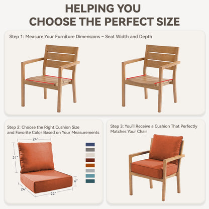 6" Thicker Outdoor Chair Cushion Set