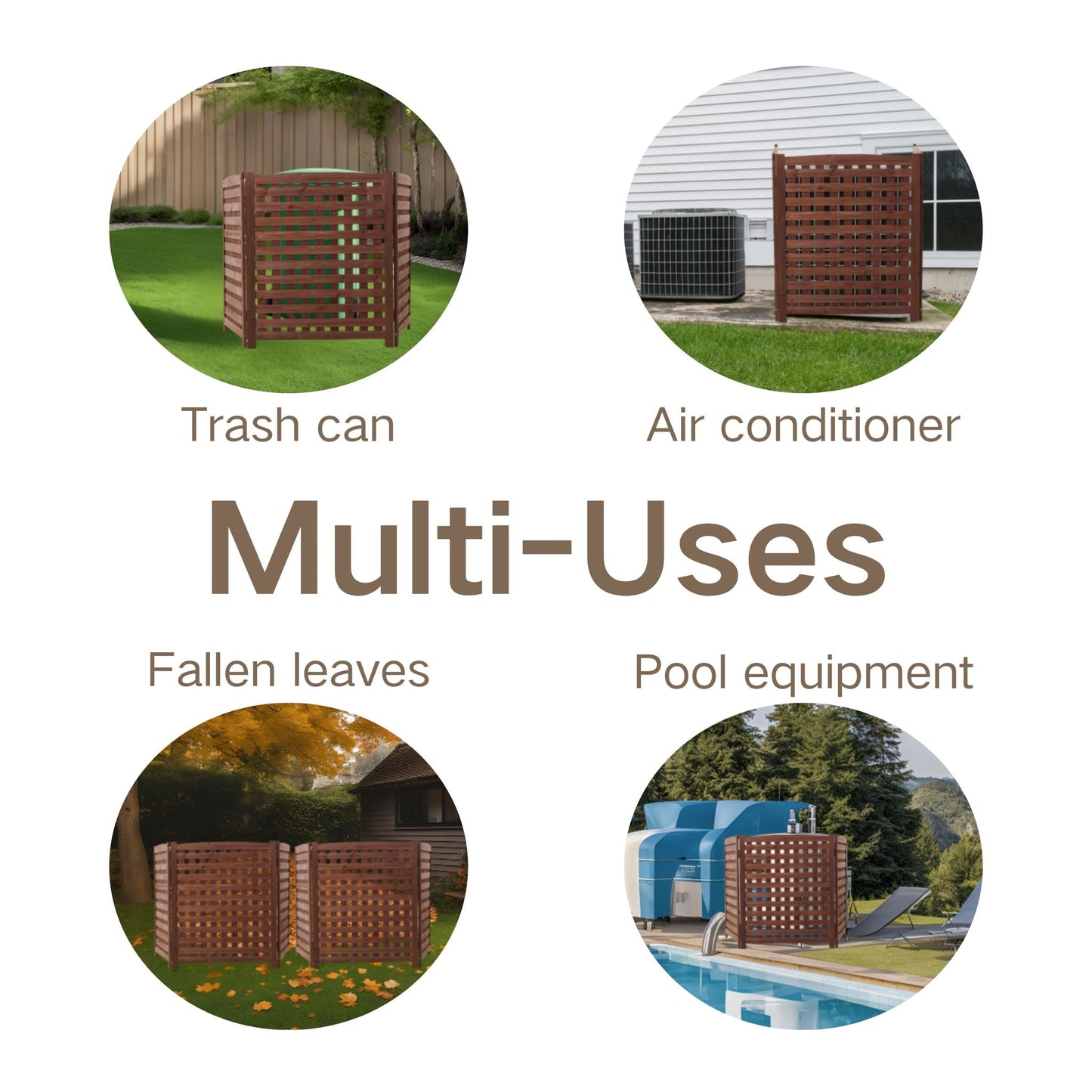 3 Panel Outdoor Air Conditioner Fence Screen