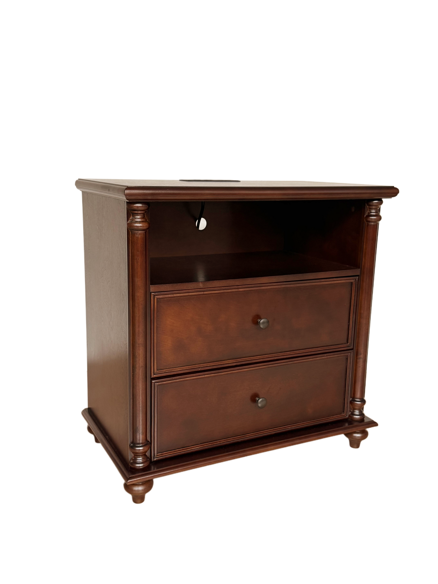 28" Nightstand with Charging Station, Rustic