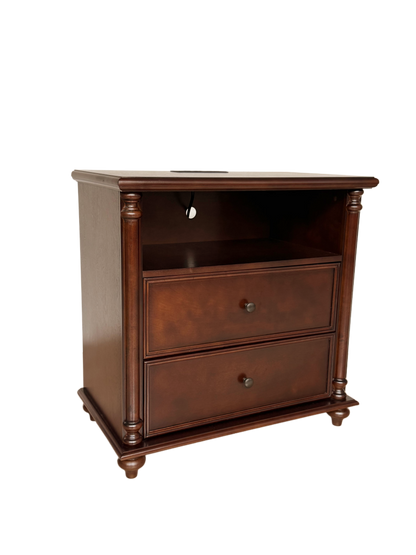 28" Nightstand with Charging Station, Rustic