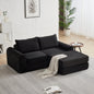 Minimalist Corduroy Sofa Bed with Two Throw Pillows