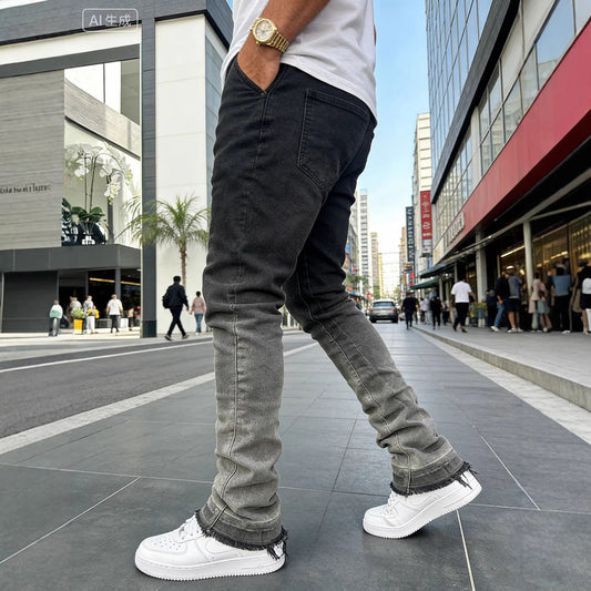 High-Street Gradient-Washed Mens Jeans