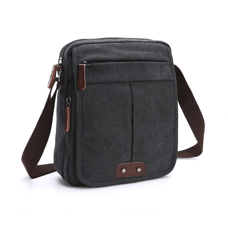 Mens And Womens Casual Small Crossbody Korean-style Canvas Bag For Outdoor Use