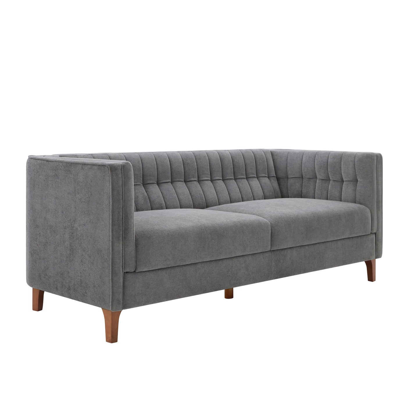 Modern 3 Seater Sofa Upholstered Couch with Curved Armrests