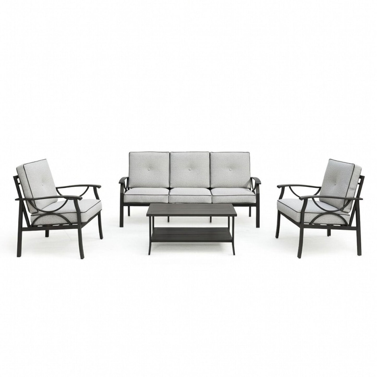Patio Furniture Set with Coffee Table and Cushions for Backyard