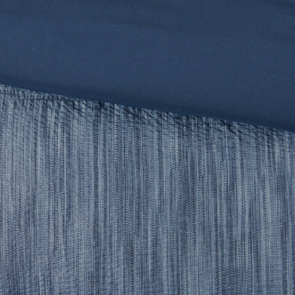 7 Piece Printed Seersucker Comforter Set Navy King