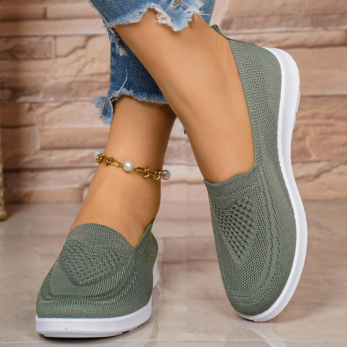 Flyknit Shoes Casual Loafers Foreign Trade  Soft Soles