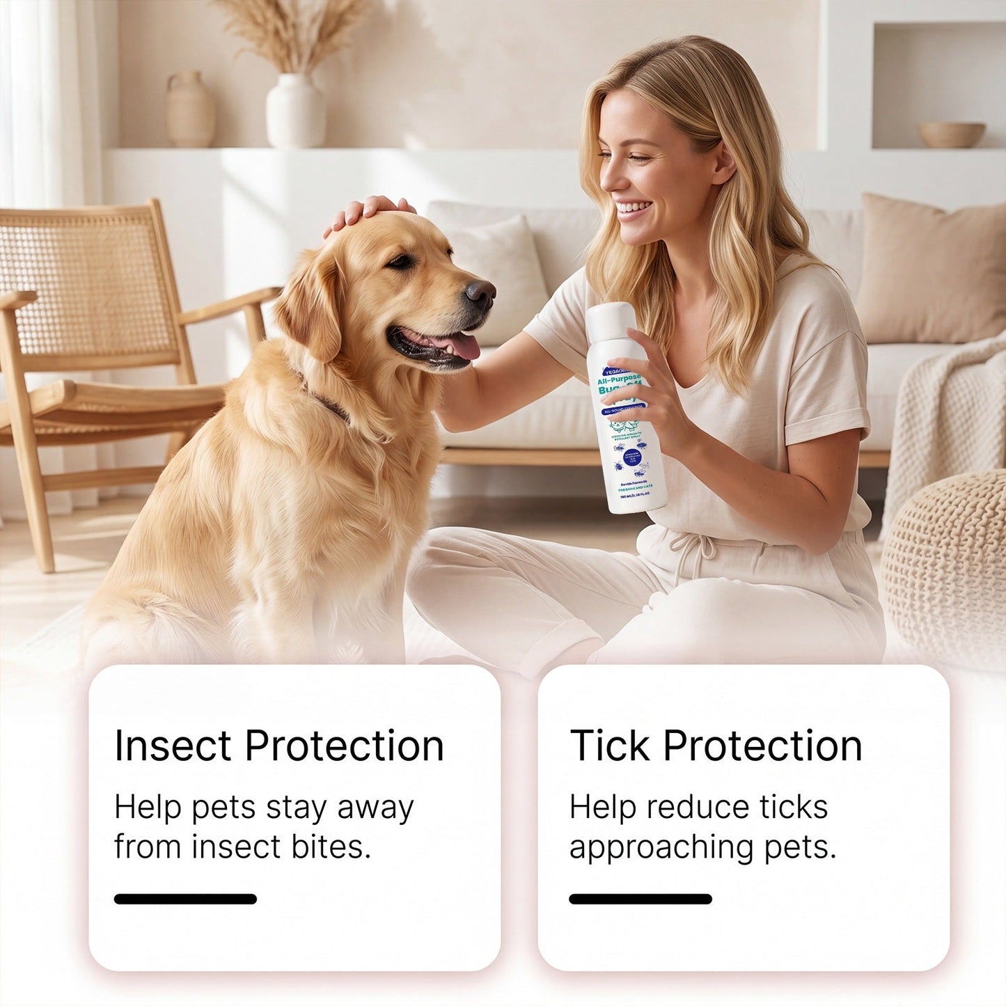 Pet Outdoor Protection Spray Gentle Formula Cares For Pets Convenient Care For Cats And Dogs Universal Use