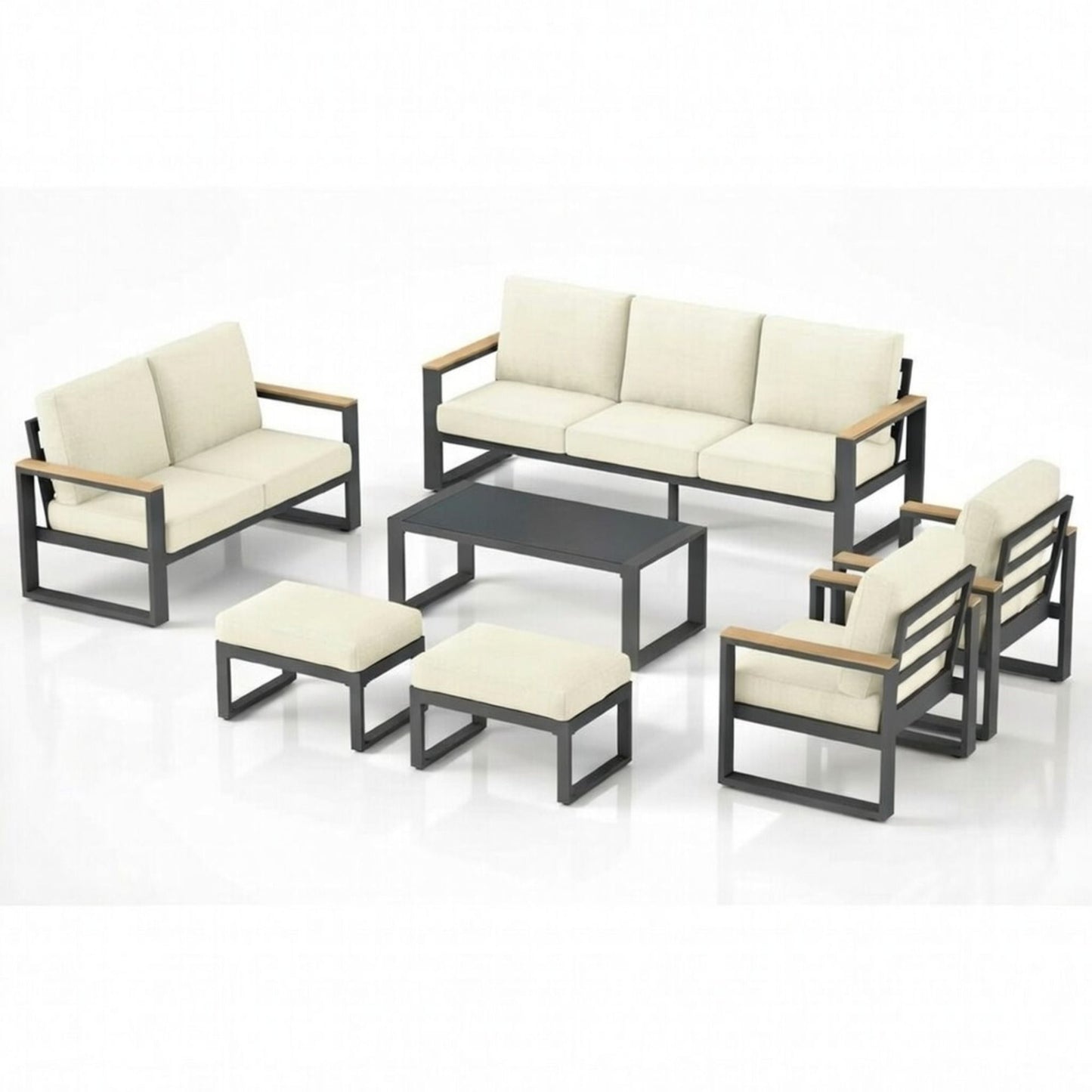 Modern Outdoor Sofa Set With Coffee Table