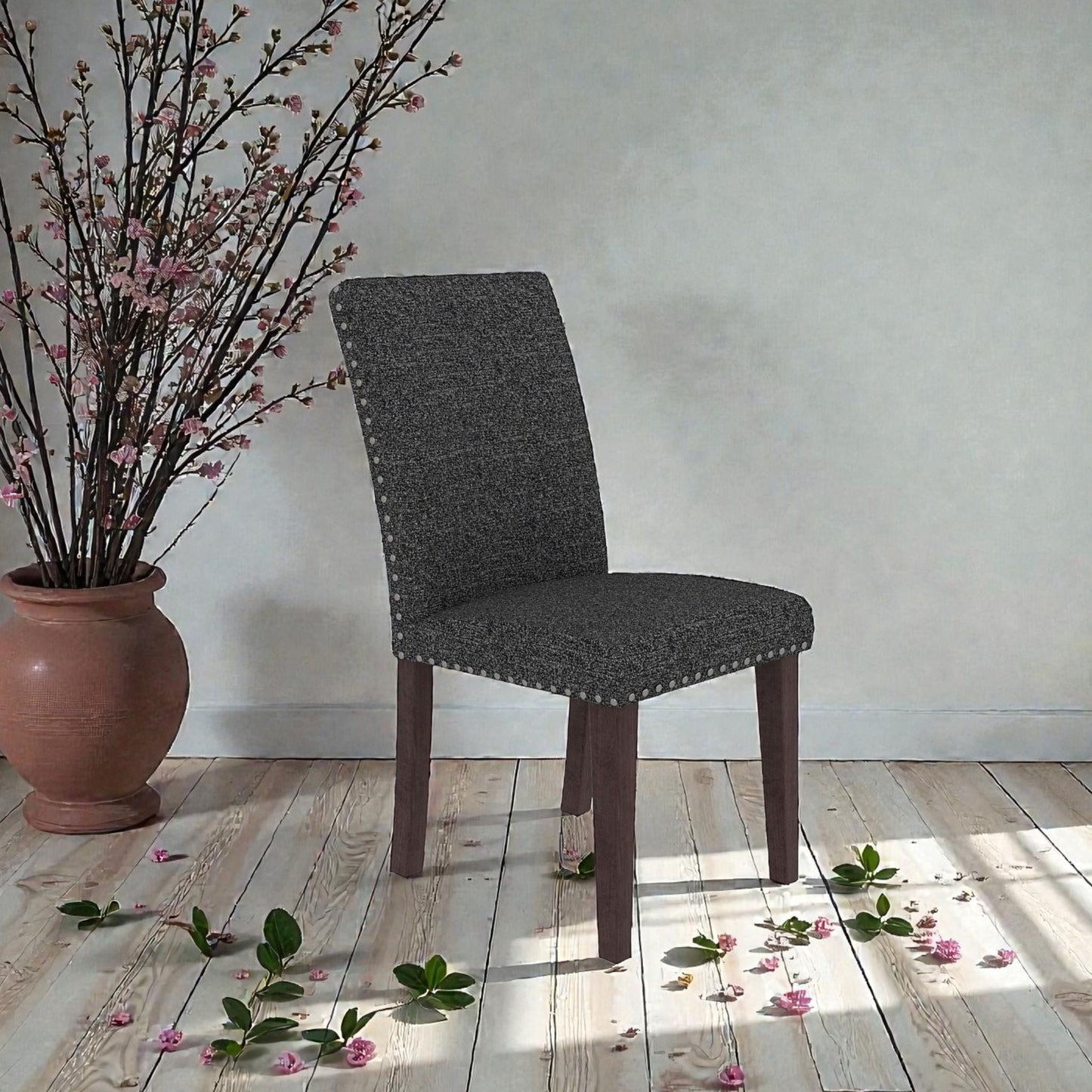 Upholstered Dining Chair With High Back Design (Set of 2)