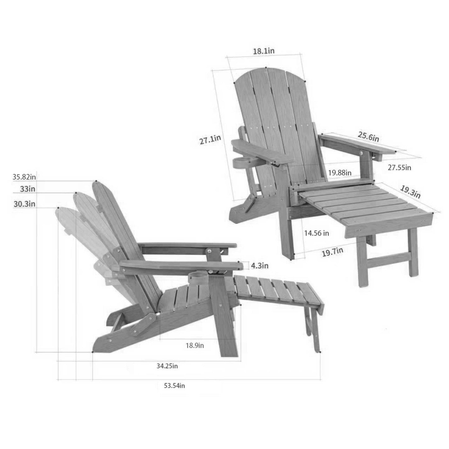 2-Piece All-Season Outdoor Lounge Chairs For Patio Leisure & Garden Relaxation Moments
