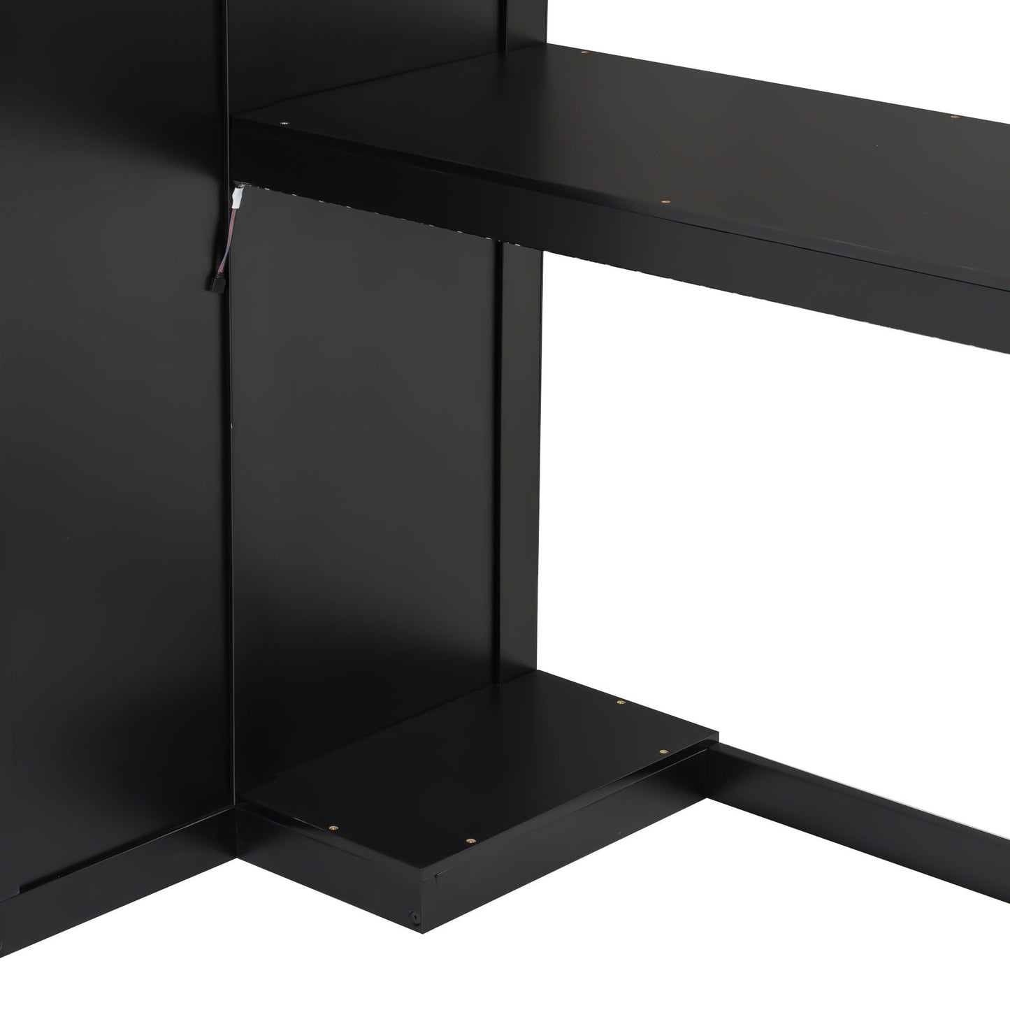 Gaming Loft Bed With Desk And Storage, LED Lights