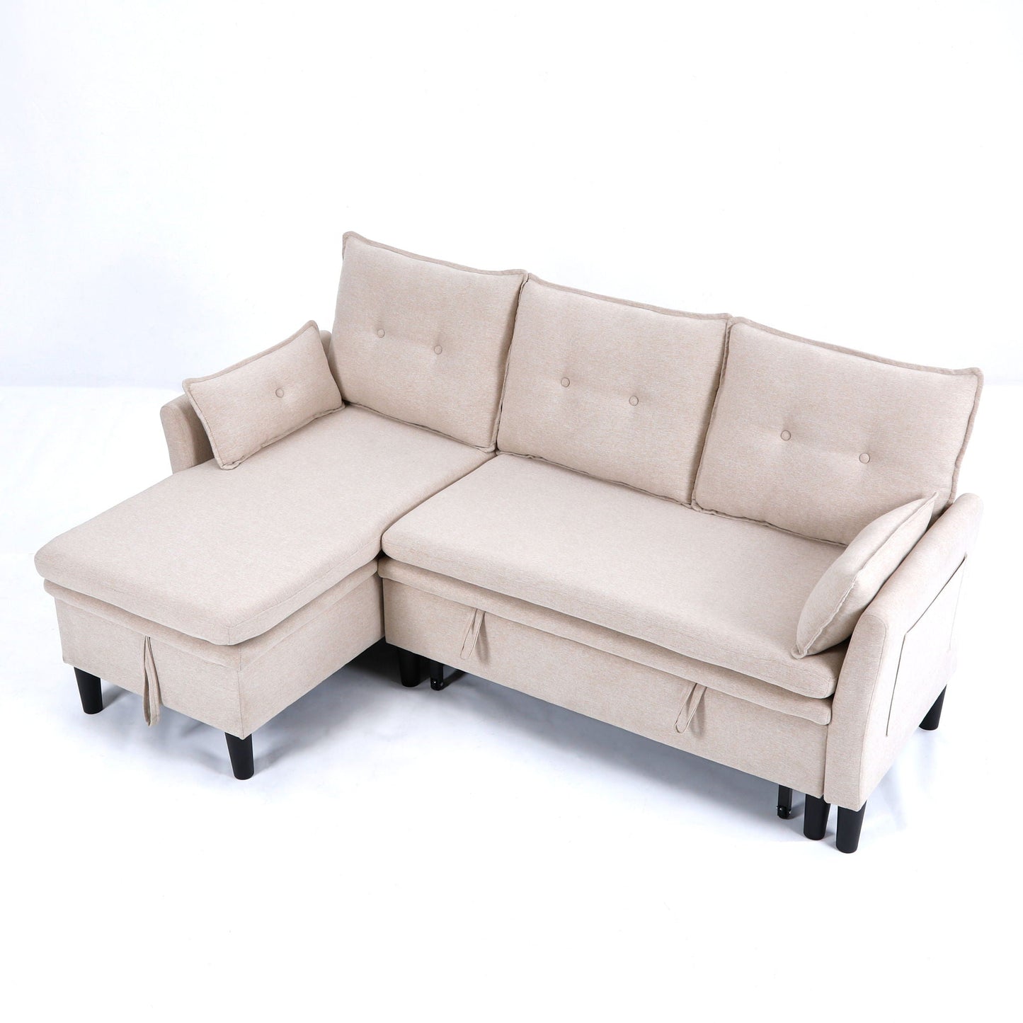 L-Shaped Reversible Chaise Sectional Sofa With Storage